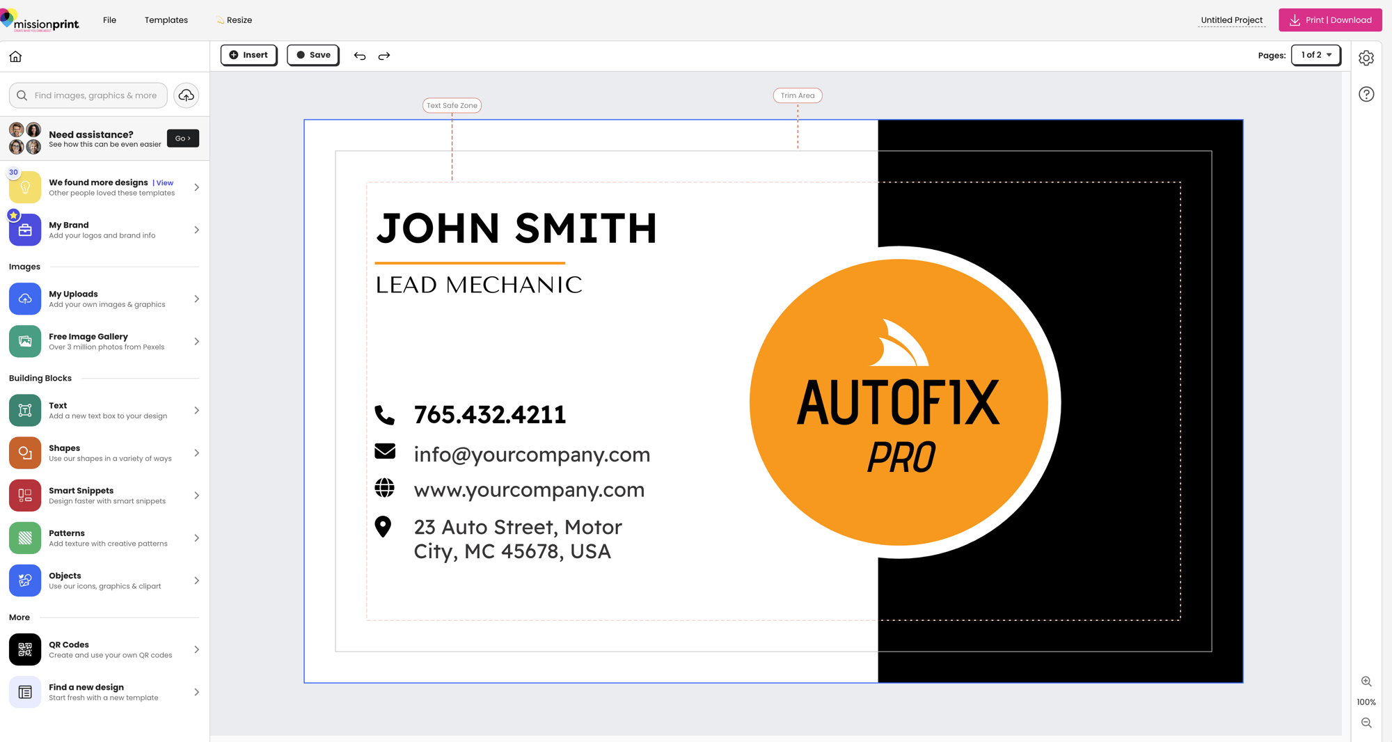 custom business card-step3