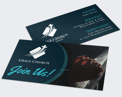 Faith-based business card example - missionprint.com  