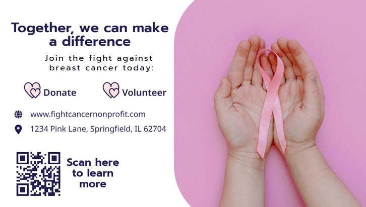 breast cancer foundation business card example - missionprint.com  
