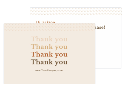 Example of a thank you note that can be personalized -  missionprint.com