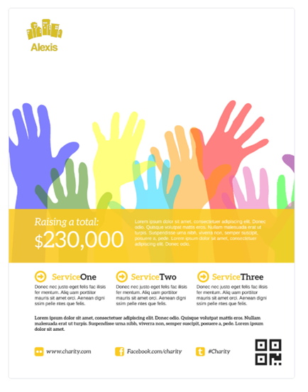 Example of flyer with a QR code -  missionprint.com  